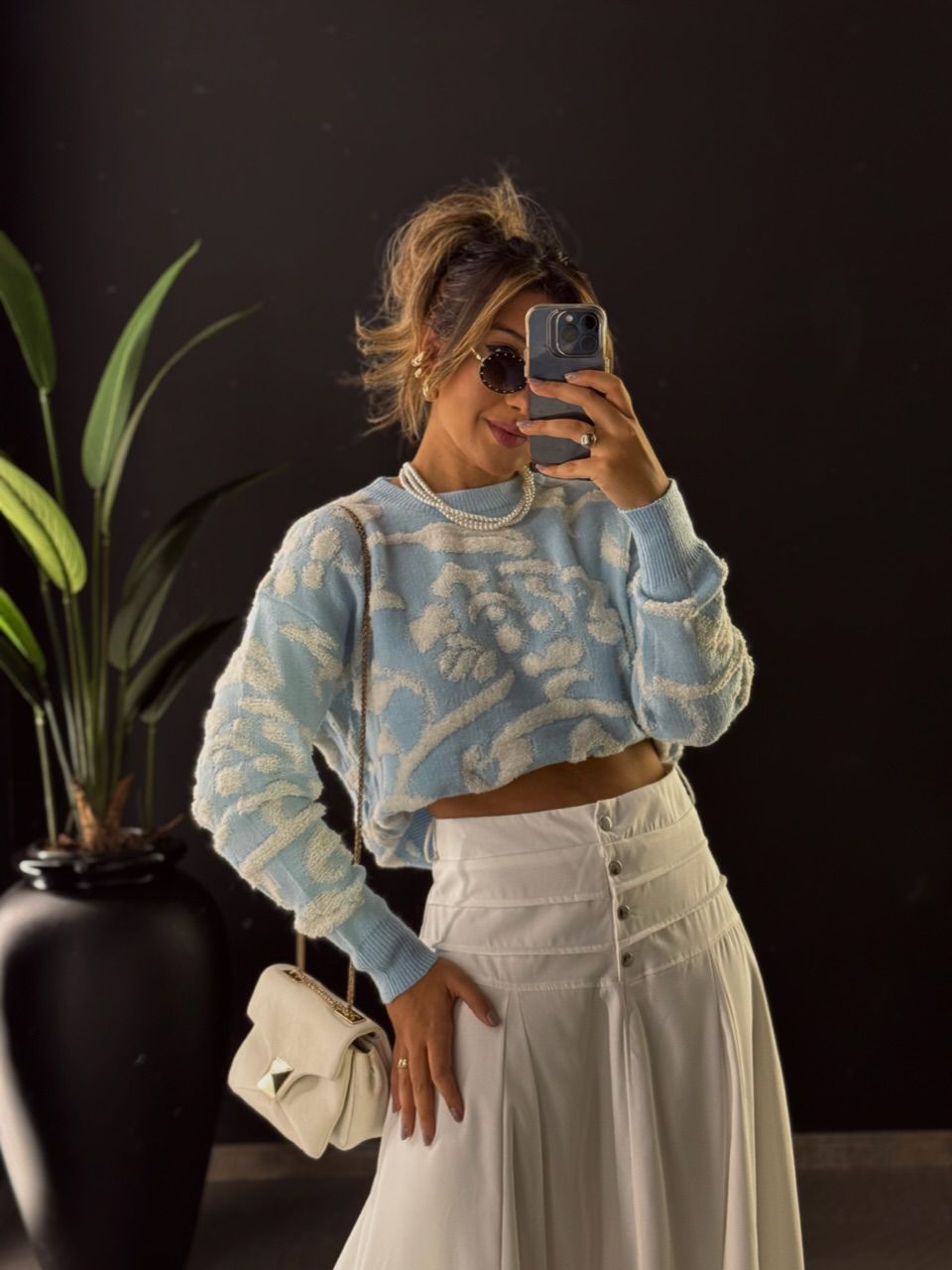 TRICOT PRISCILA AZUL CLARO - 0050370106 - CAROLLA FERRARO