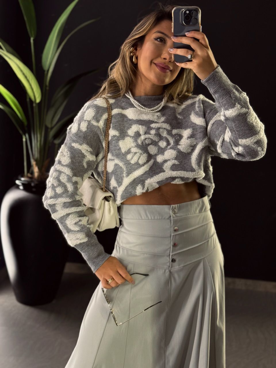 TRICOT PRISCILA CINZA - 0050370091 - CAROLLA FERRARO