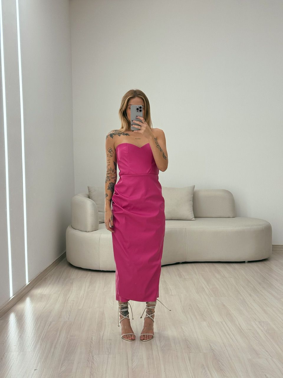 VESTIDO CF COURINO MIDI ROSA
