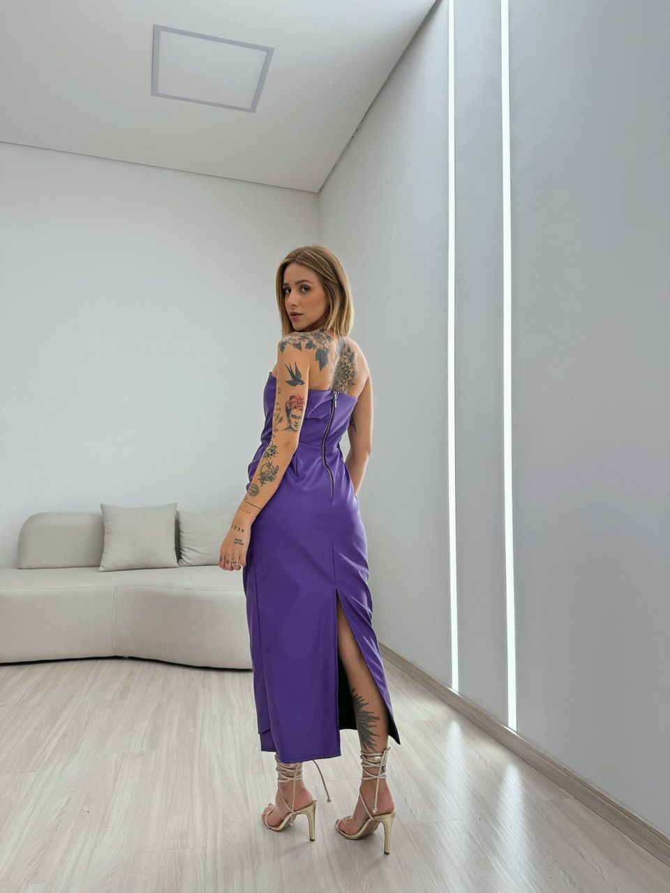 VESTIDO CF COURINO MIDI ROXO