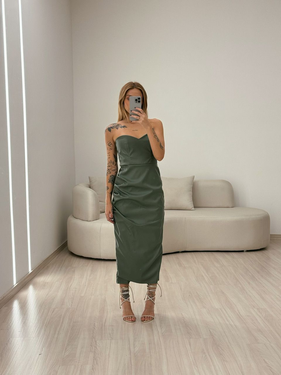 VESTIDO CF COURINO MIDI VERDE
