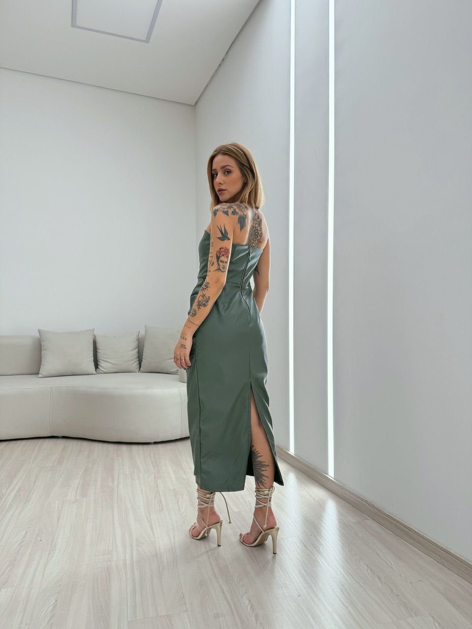 VESTIDO CF COURINO MIDI VERDE