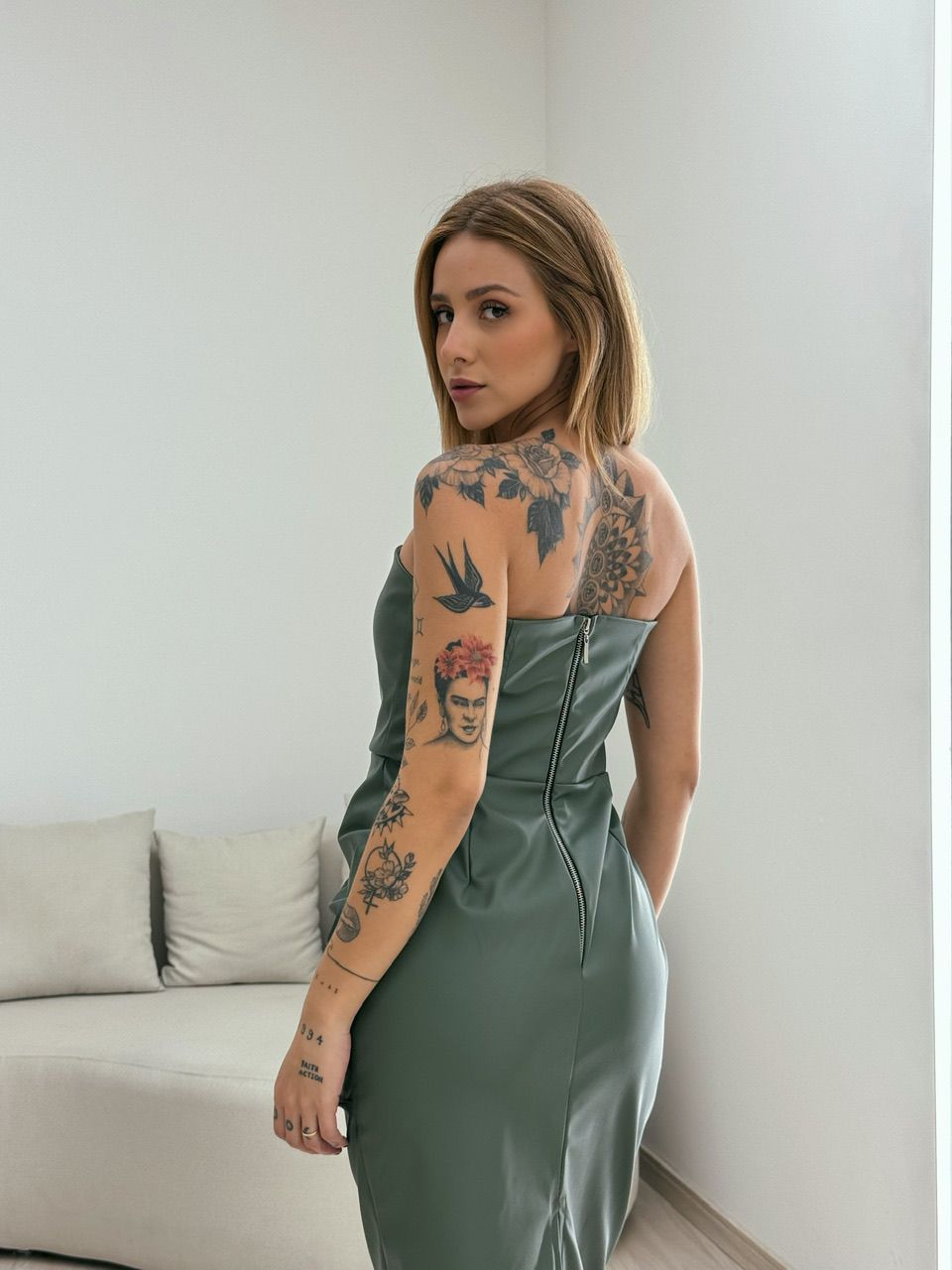 VESTIDO CF COURINO MIDI VERDE