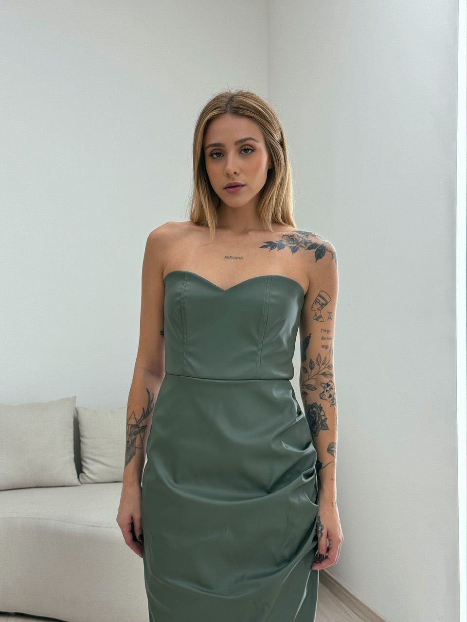 VESTIDO CF COURINO MIDI VERDE