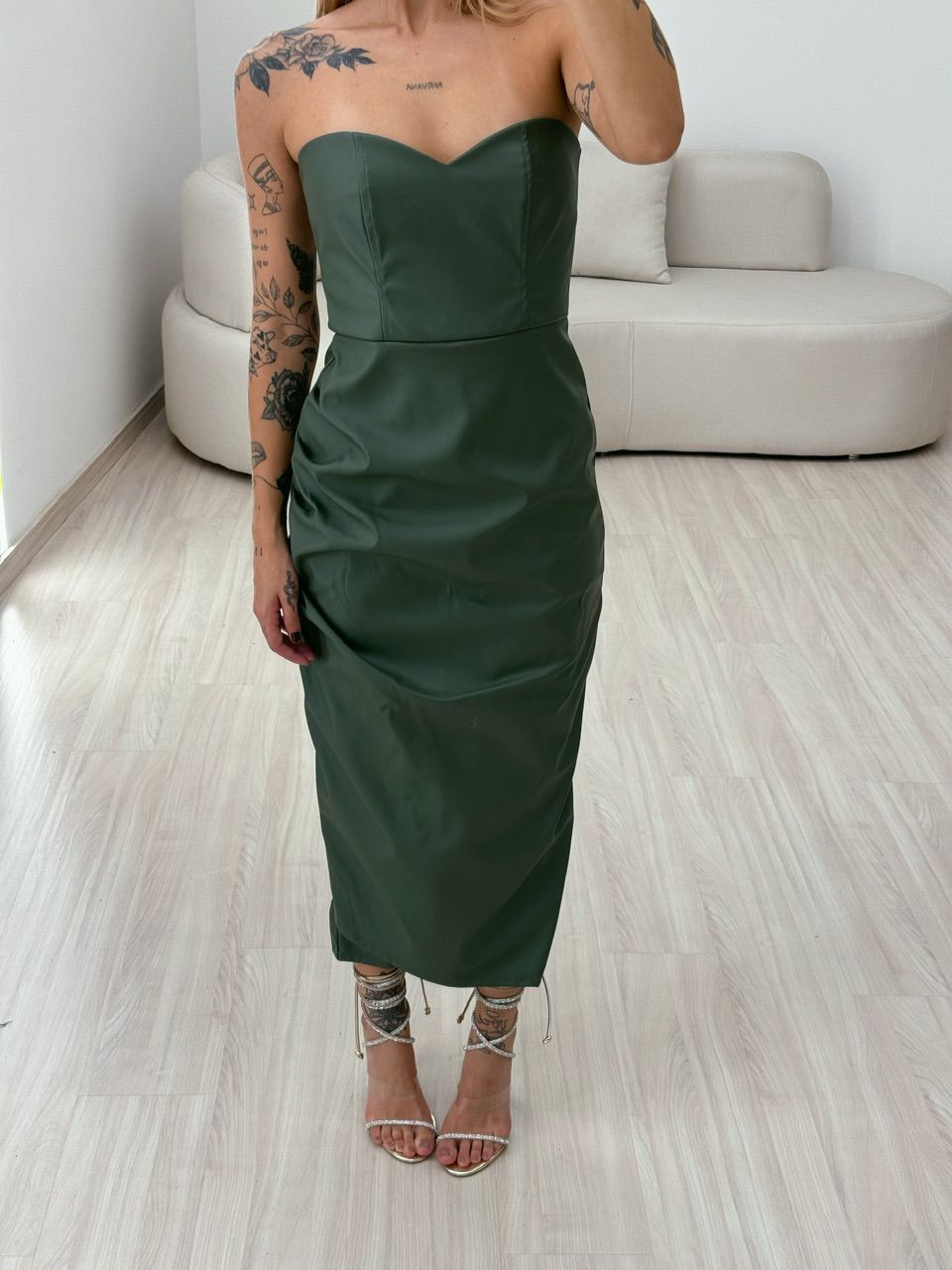 VESTIDO CF COURINO MIDI VERDE