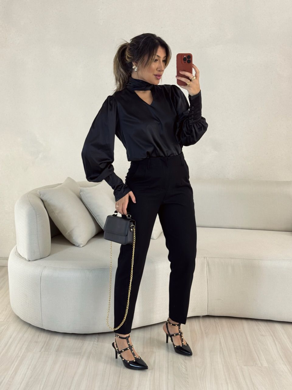 CALÇA LUNA ALFAIATARIA PRETA - 0052660033 - CAROLLA FERRARO