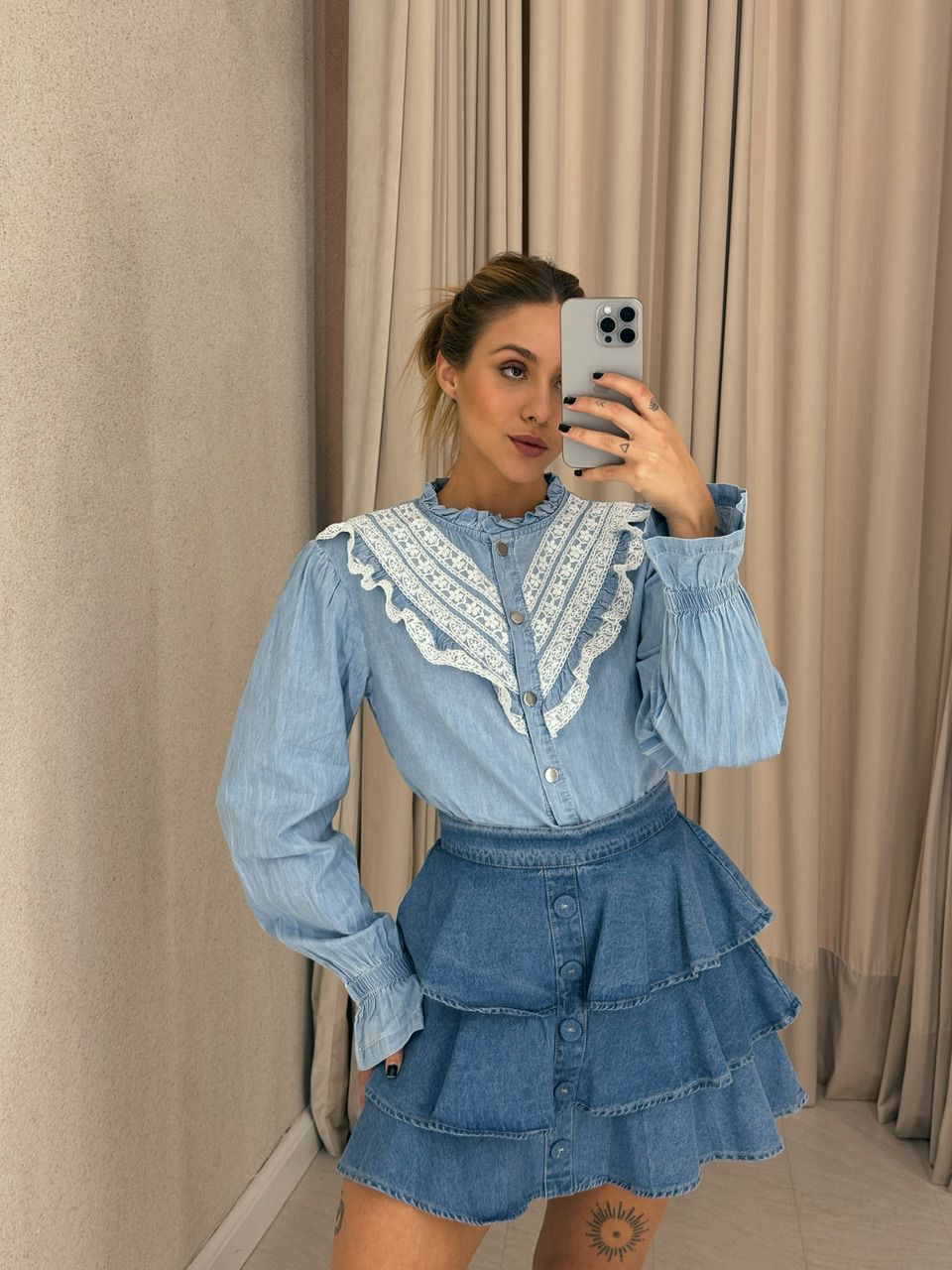 CAMISA RENDA JEANS CLARA