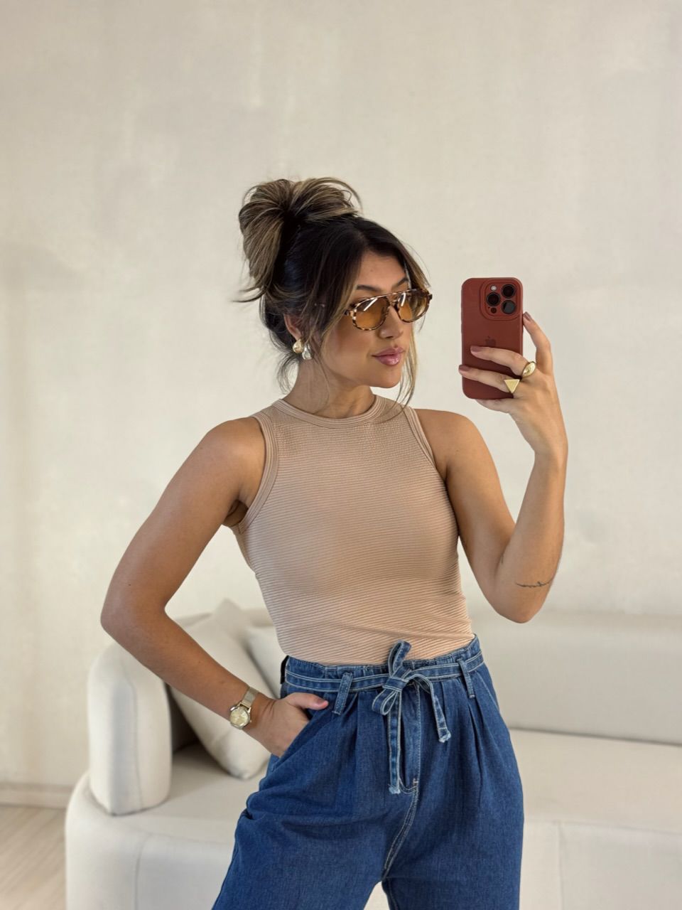 REGATA CAMILA CANELADA NUDE - 0052710049 - CAROLLA FERRARO