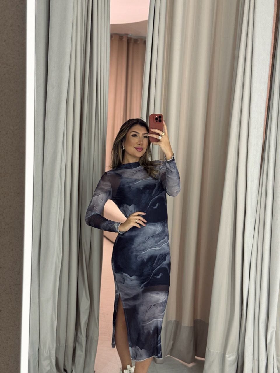 VESTIDO PIETRA TULE CINZA