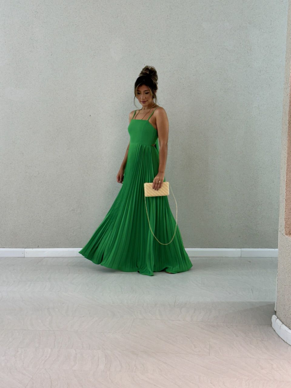 VESTIDO MÁRCIA 02 PLISSADO VERDE