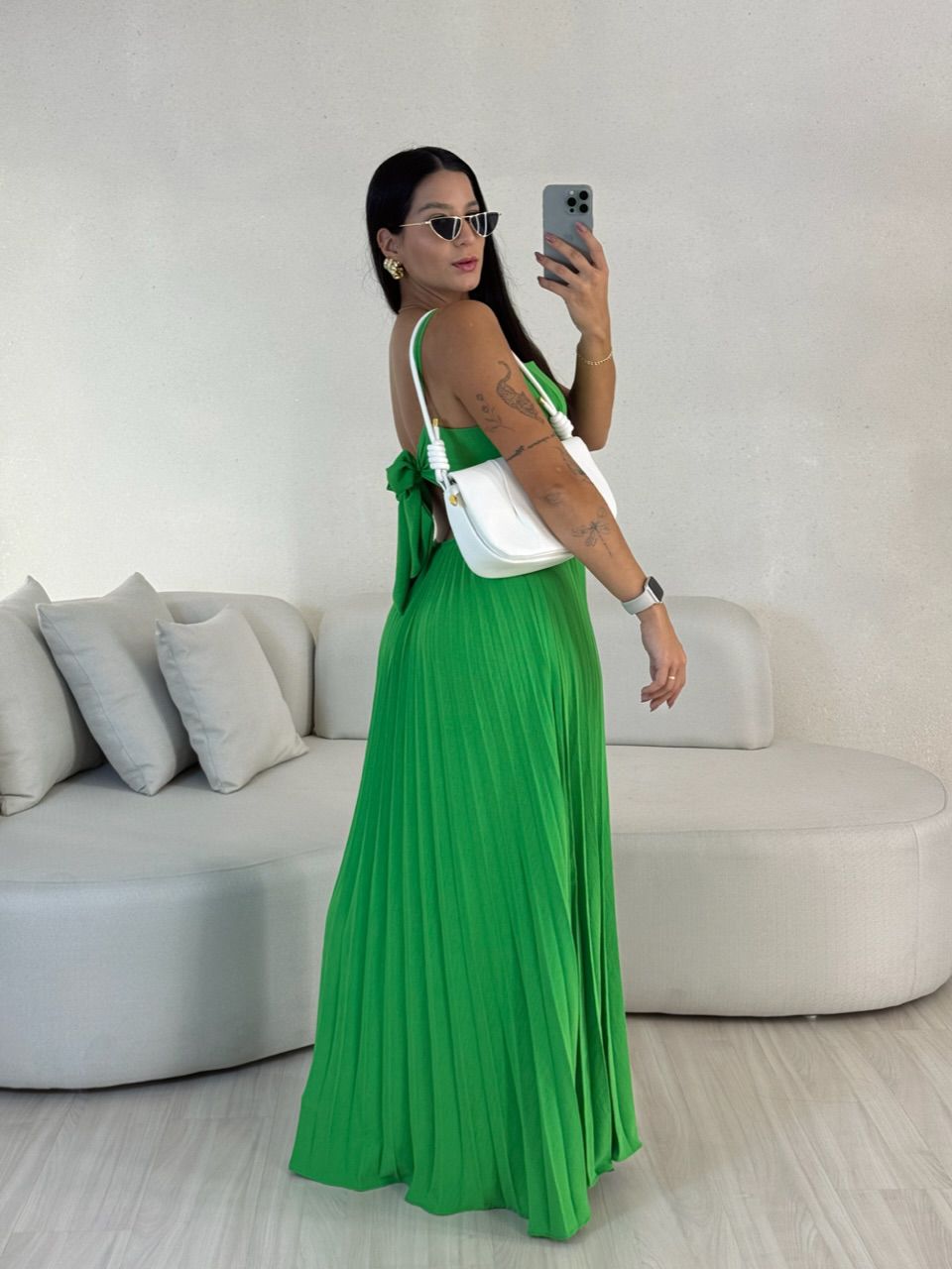 VESTIDO MÁRCIA 02 PLISSADO VERDE