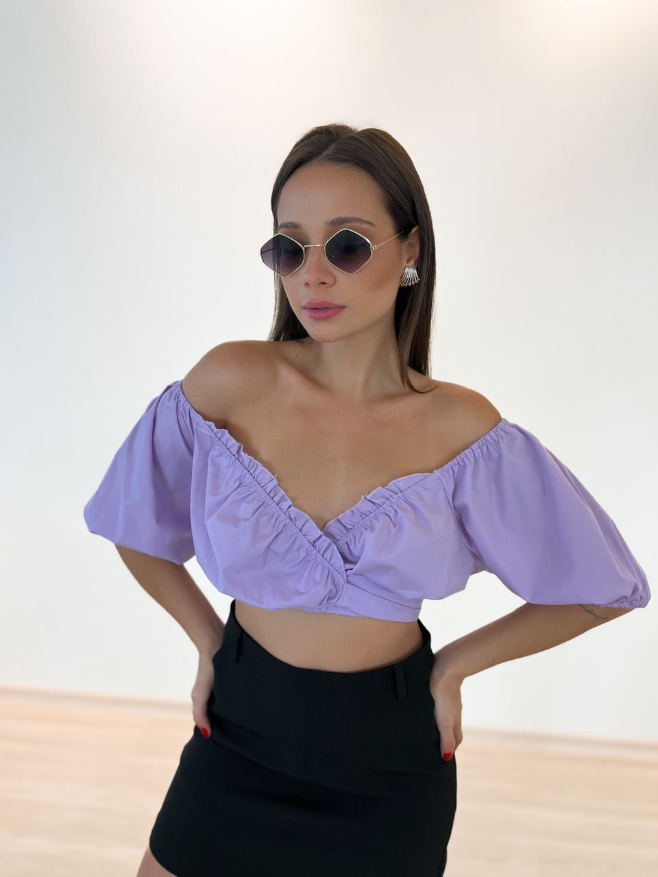 CROPPED FRENTE AMARRAÇÃO LILAS - 0043630066 - CAROLLA FERRARO