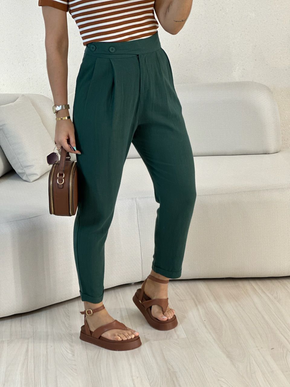 CALÇA MAYARA LINHO verde