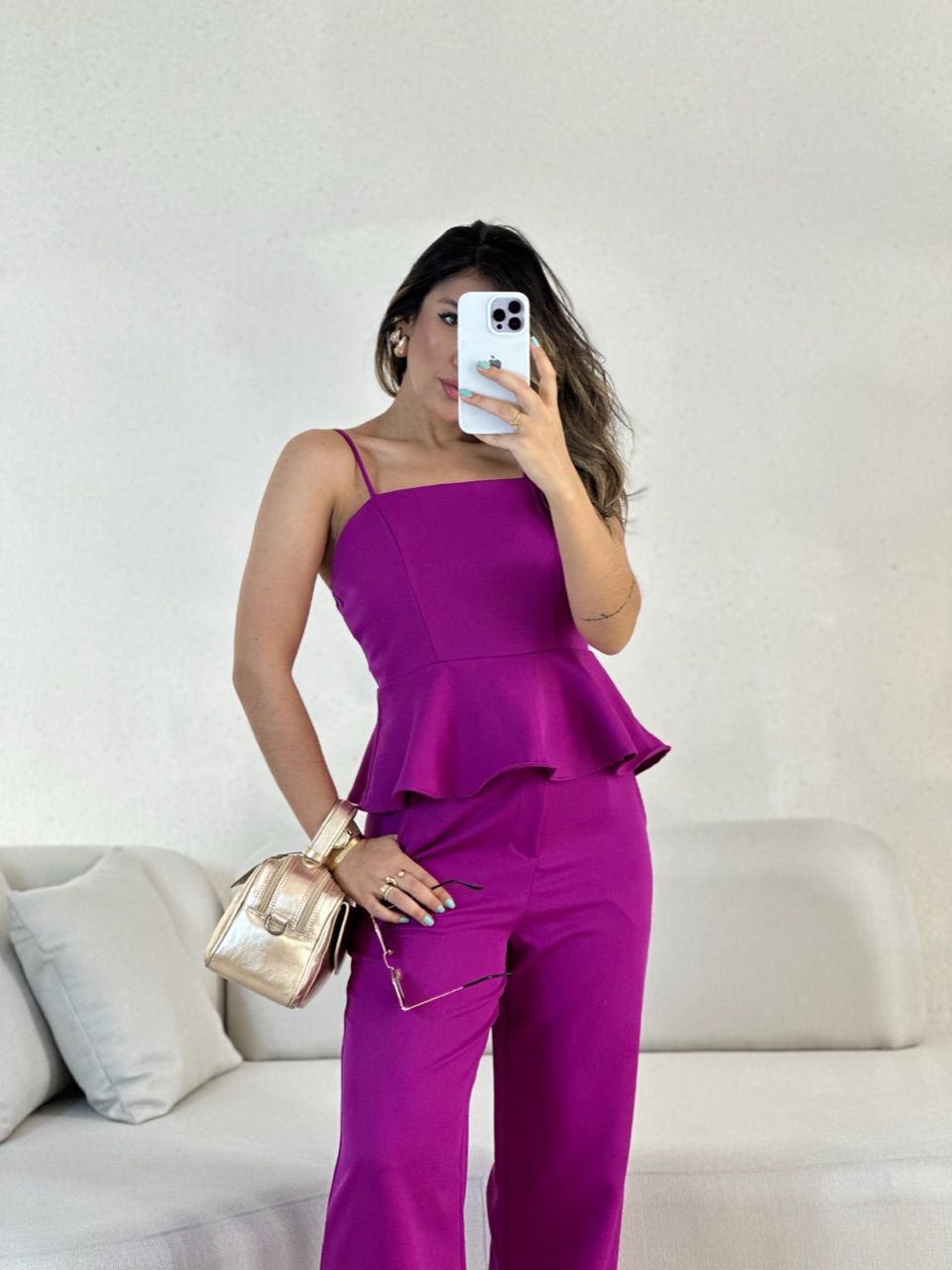 CONJUNTO IARA ALÇA CALÇA FUCSIA