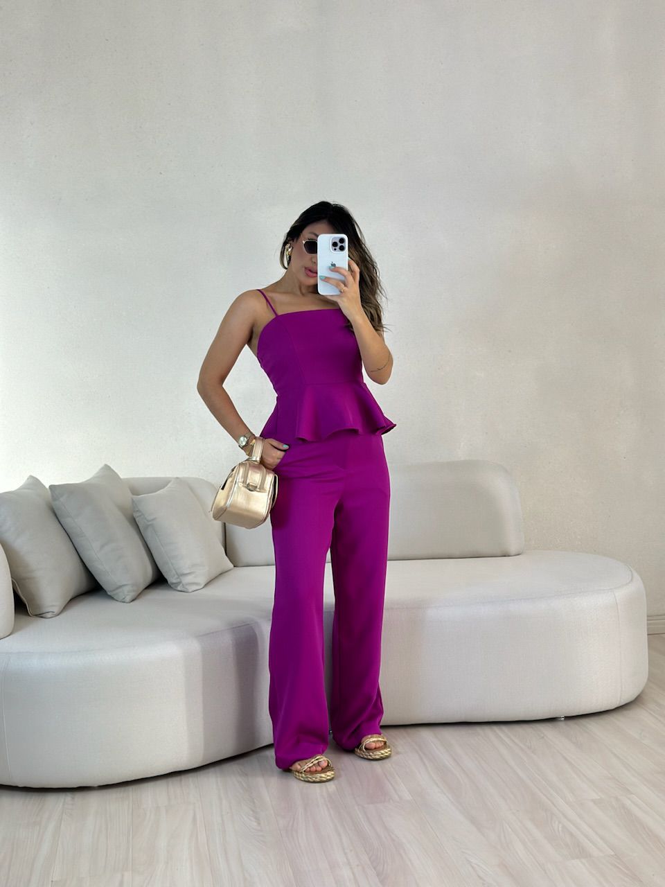 CONJUNTO IARA ALÇA CALÇA FUCSIA