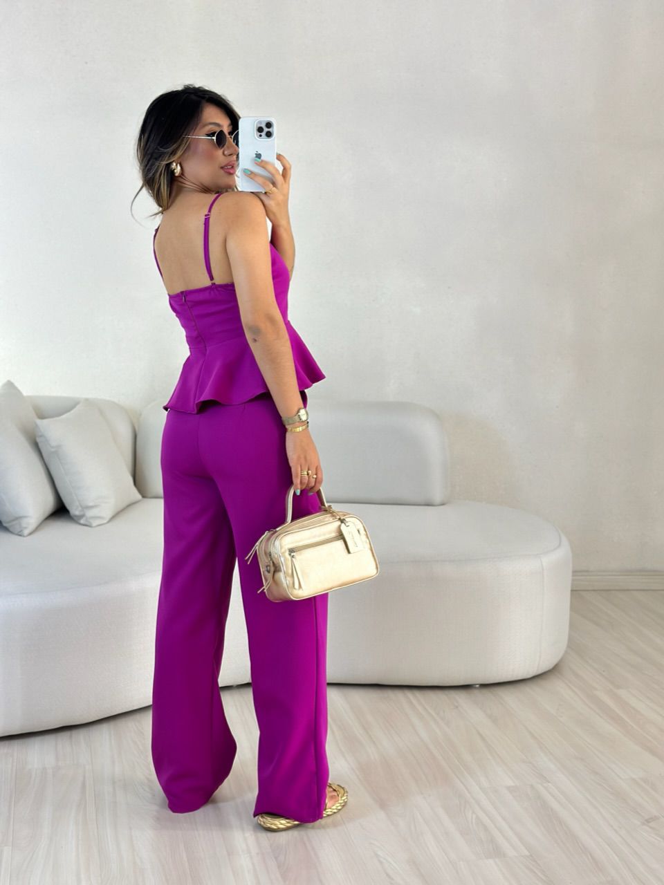 CONJUNTO IARA ALÇA CALÇA FUCSIA