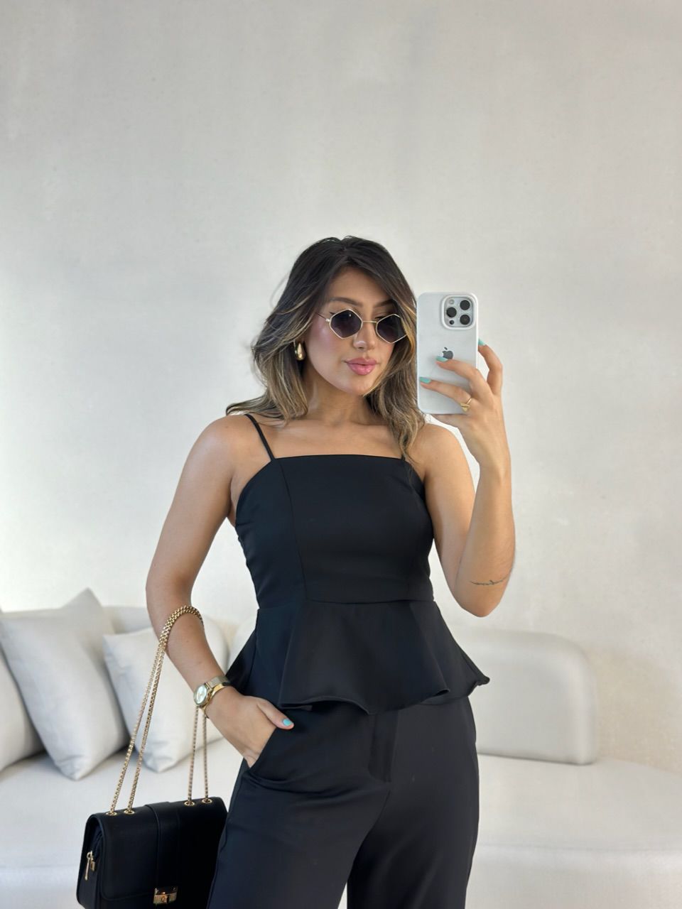 CONJUNTO IARA ALÇA CALÇA PRETO