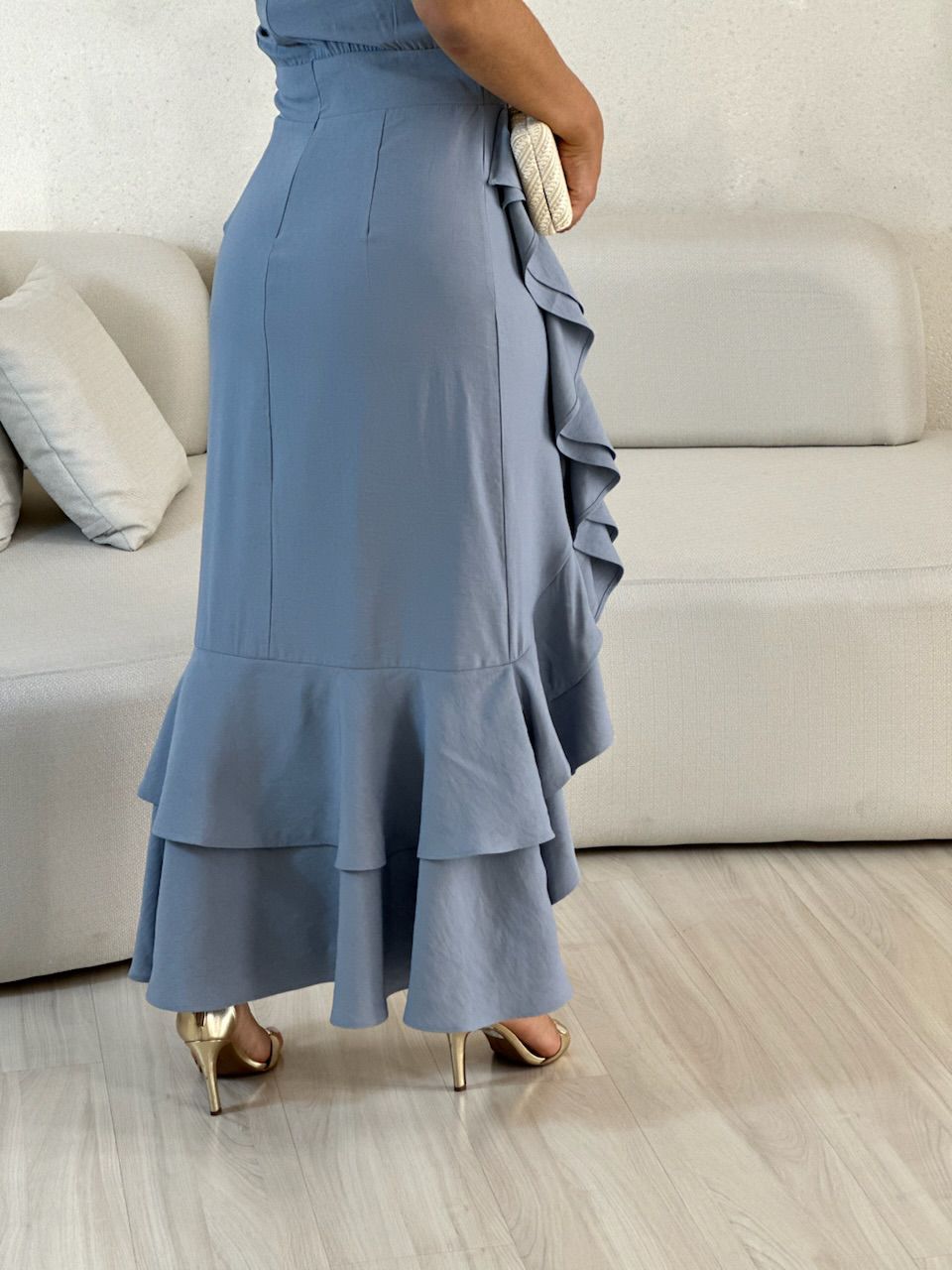 VESTIDO HELOISE LONGO Cinza