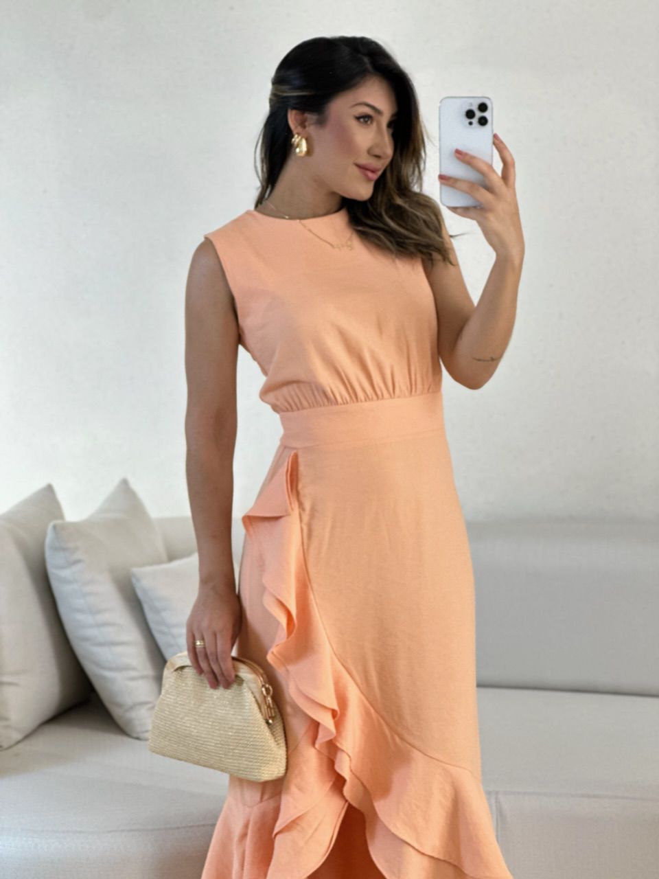 VESTIDO HELOISE LONGO Laranja