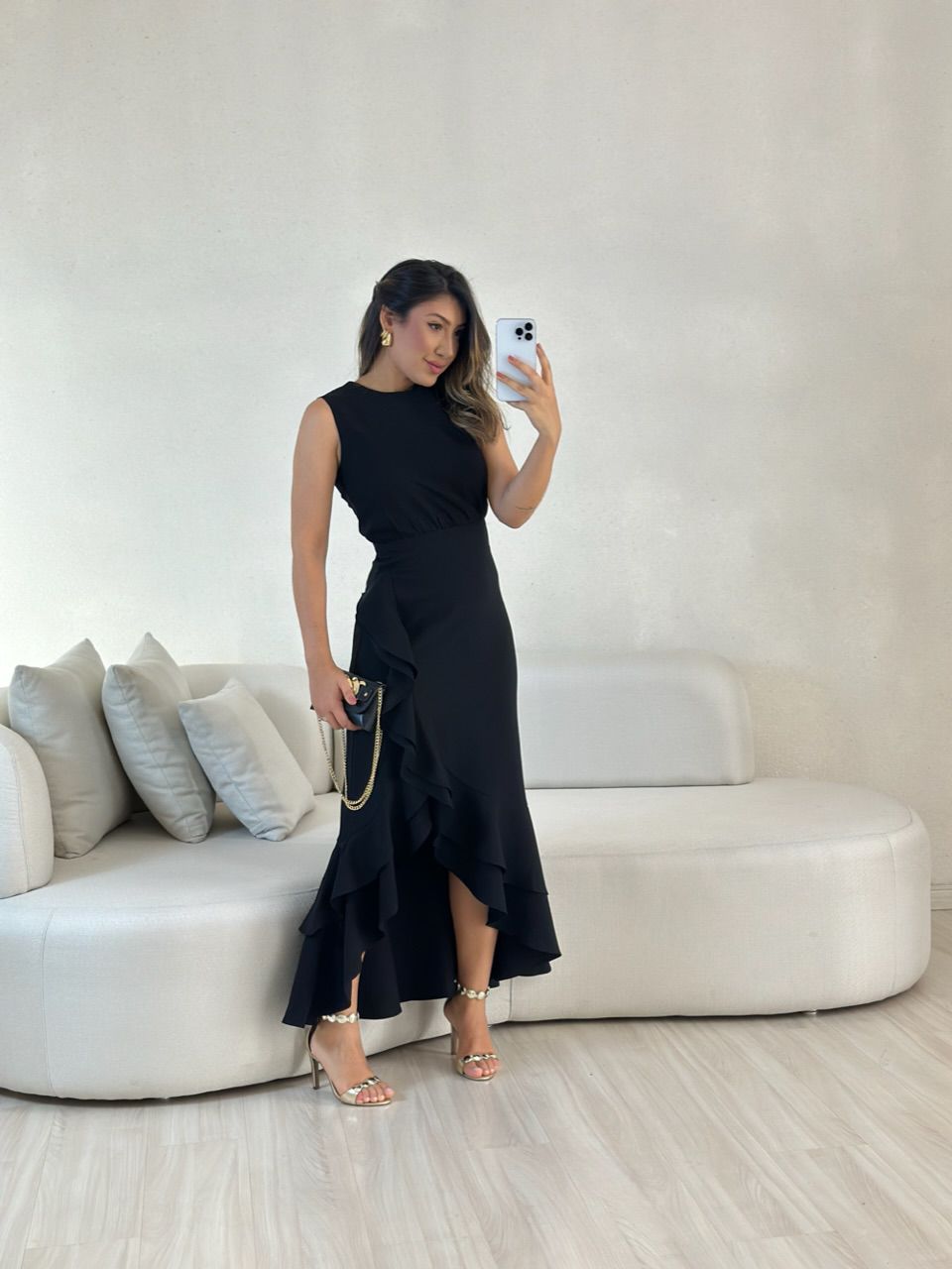 VESTIDO HELOISE LONGO preto