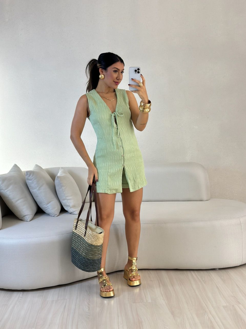 CONJUNTO CAROLINA SHORT COLETE VERDE