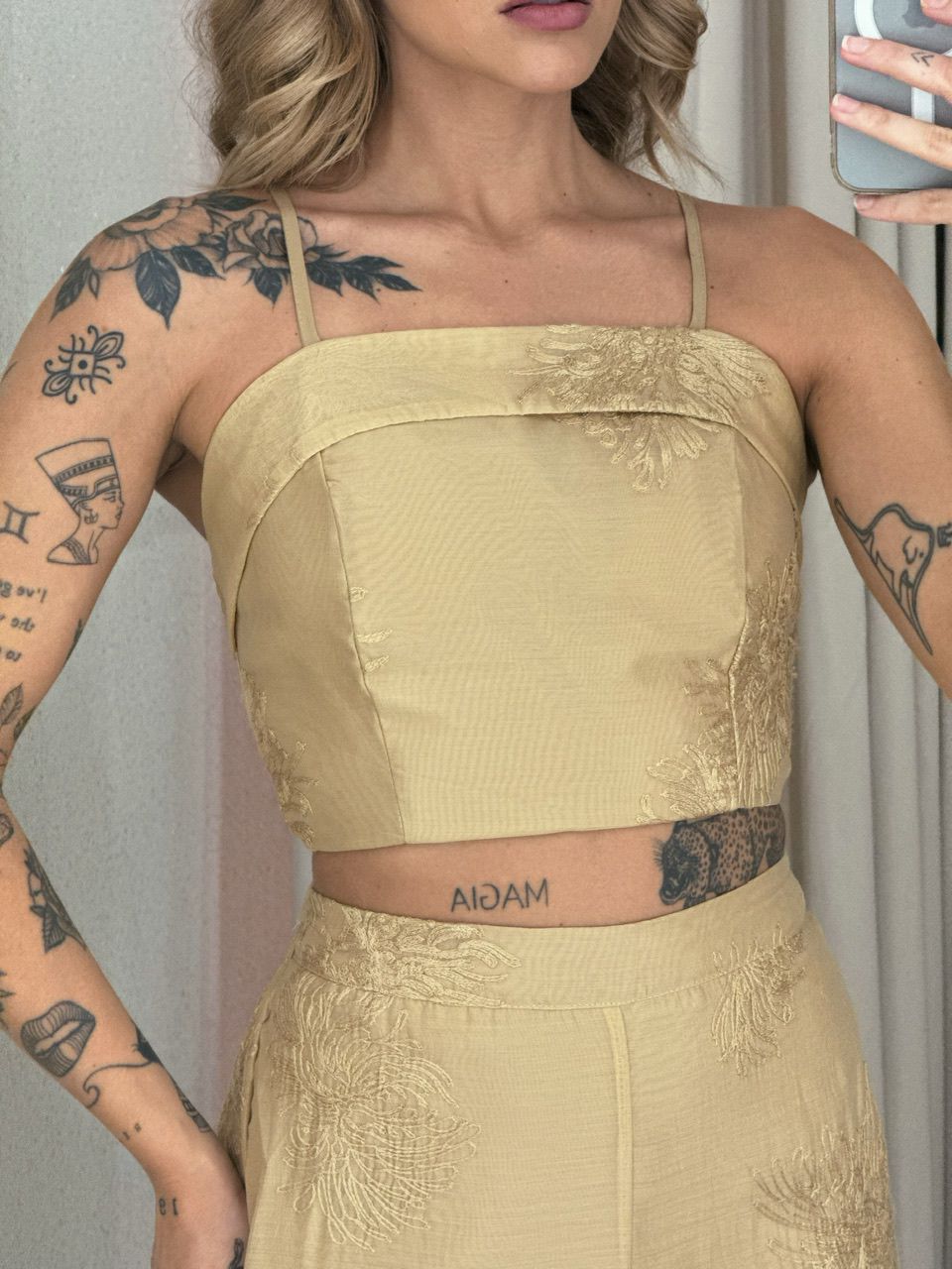 CONJUNTO NINA CALÇA CROPPED NUDE