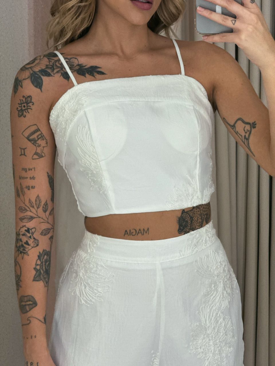 CONJUNTO NINA CALÇA CROPPED OFF