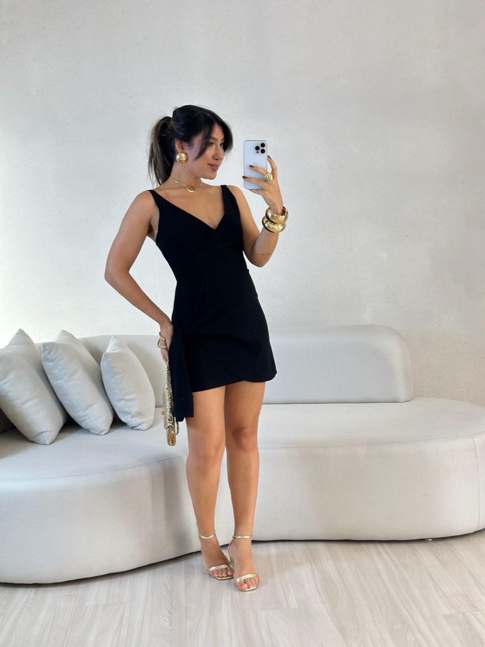 VESTIDO MONICA AMARRAÇÃO preto - 0058020032 - CAROLLA FERRARO