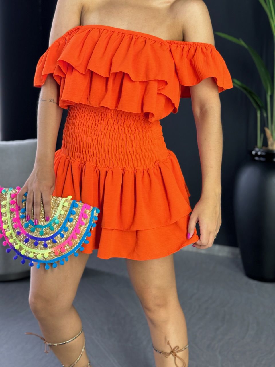 SAIA BLUSA BABADO LARANJA