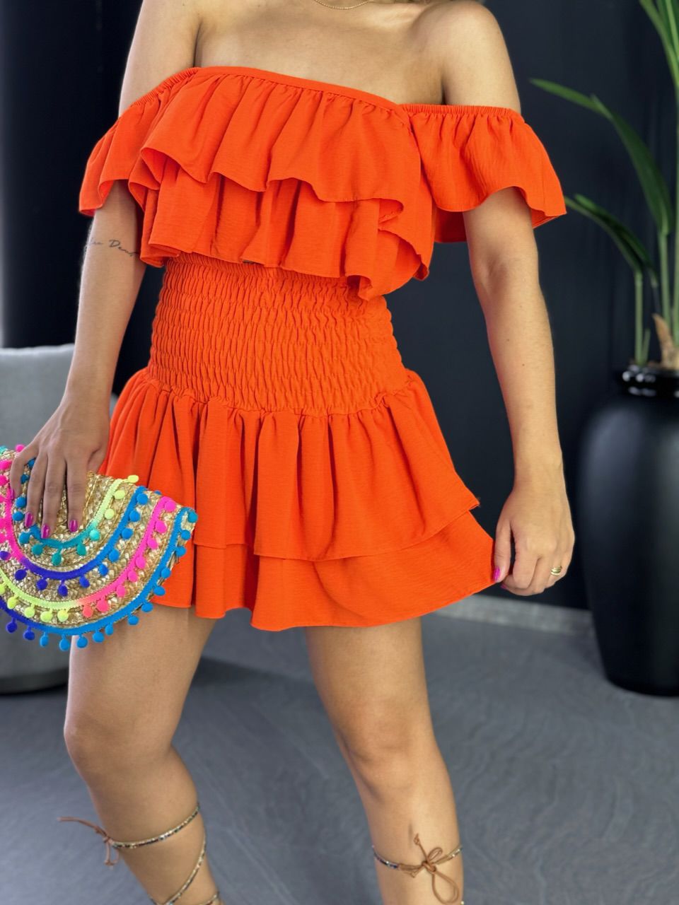 SAIA BLUSA BABADO LARANJA