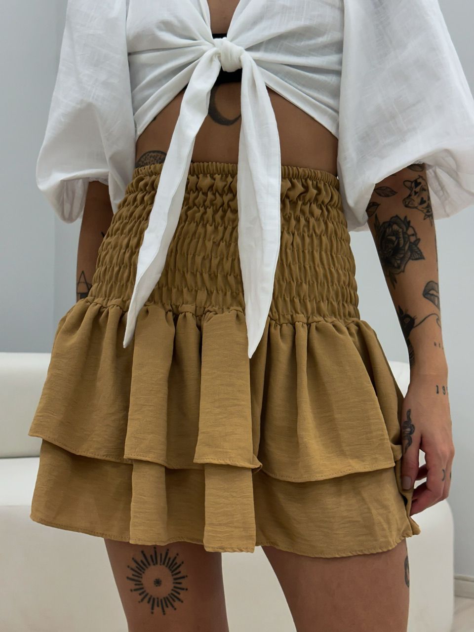 SAIA BLUSA BABADO NUDE