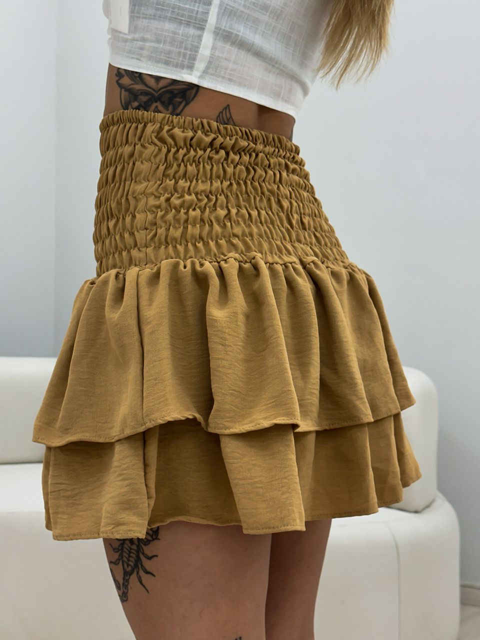 SAIA BLUSA BABADO NUDE