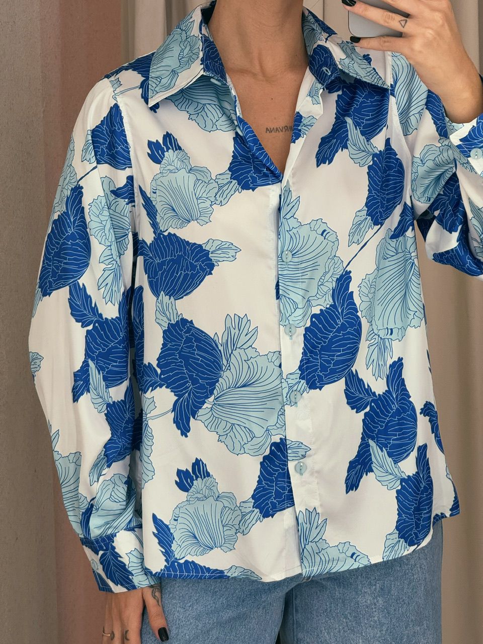 CAMISA CHARLOTE ESTAMPADA AZUL