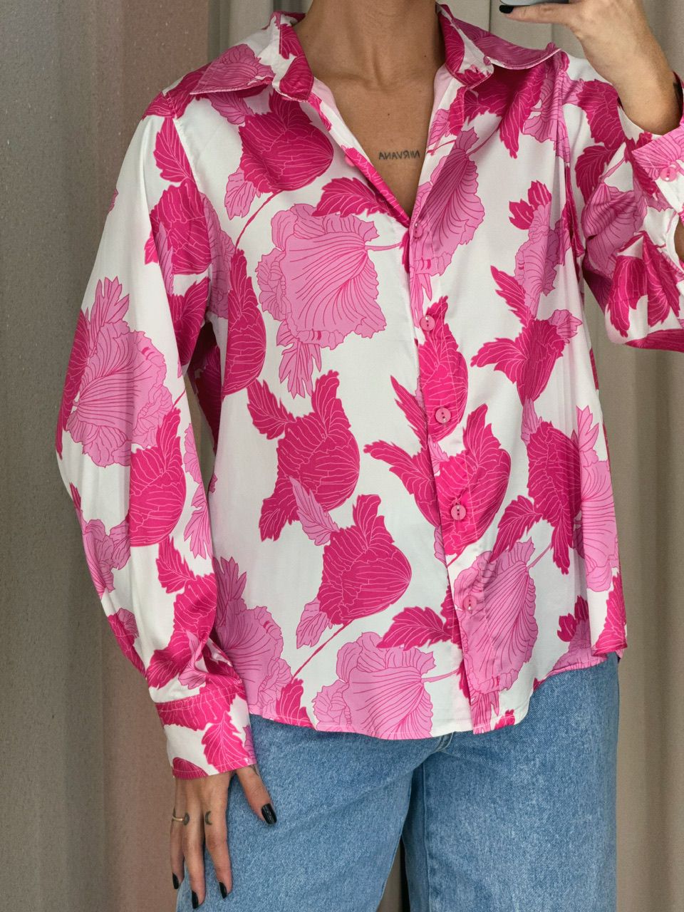 CAMISA CHARLOTE ESTAMPADA ROSA