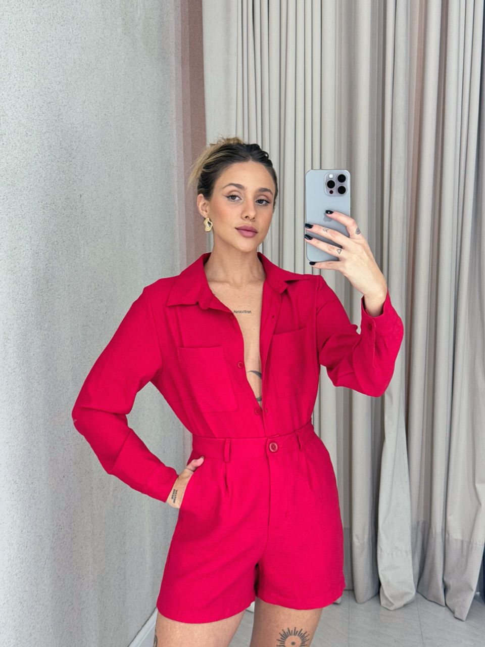 CONJUNTO LARISSA Camisa vermelho