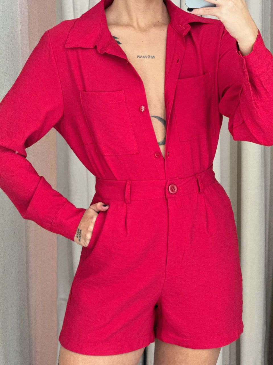 CONJUNTO LARISSA Camisa vermelho
