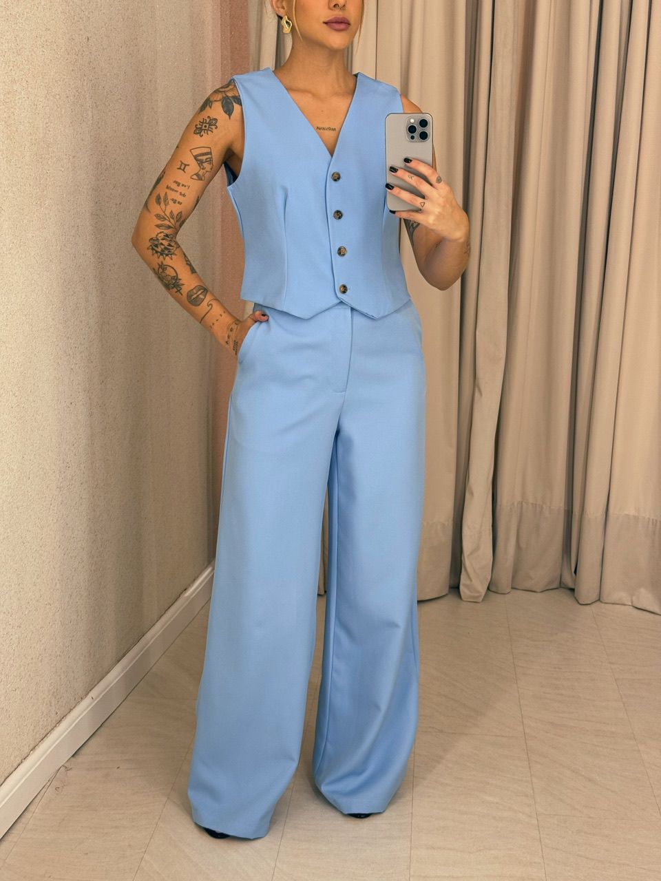 CONJUNTO VIRGÍNIA Calça azul