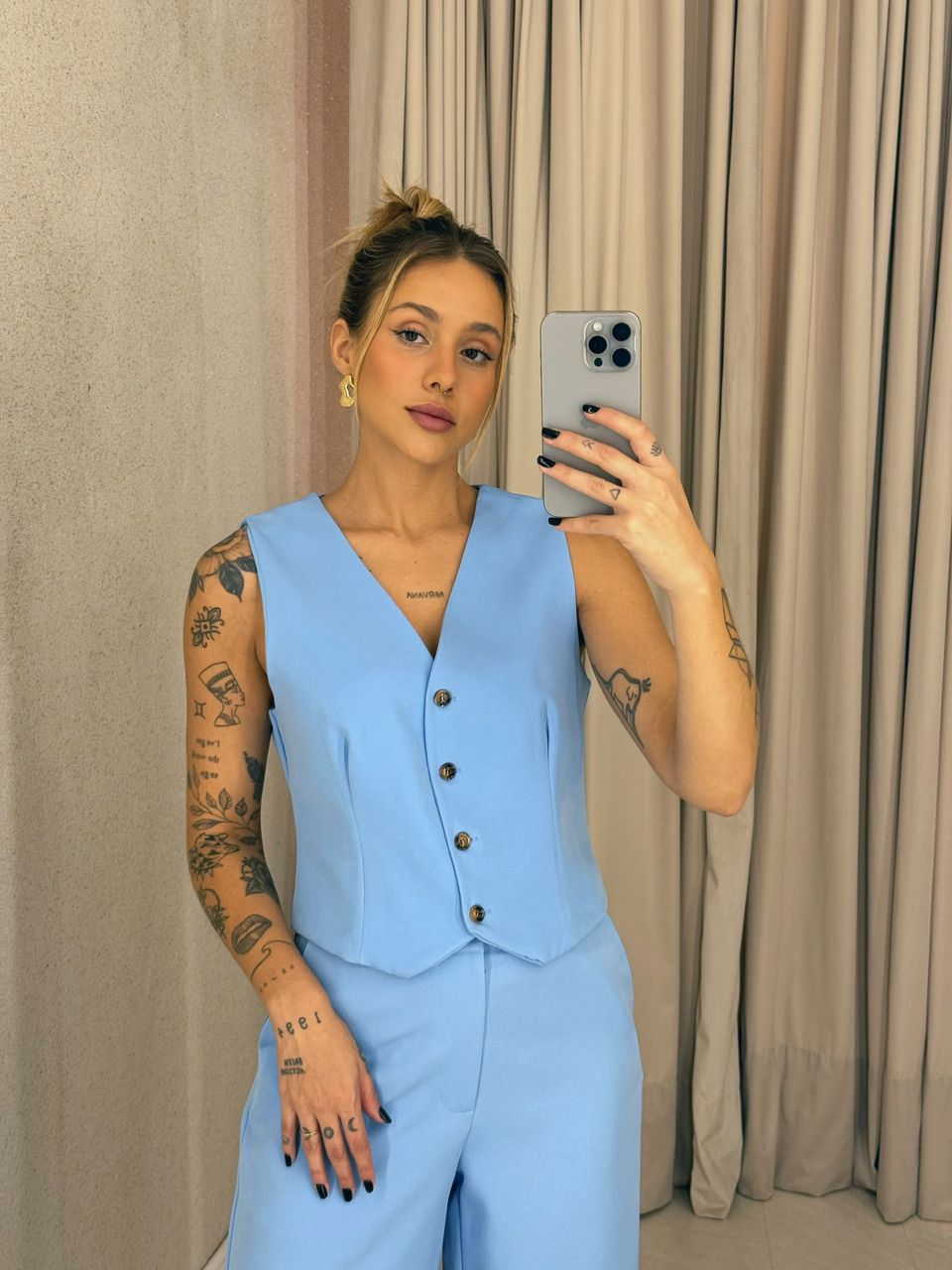 CONJUNTO VIRGÍNIA Calça azul
