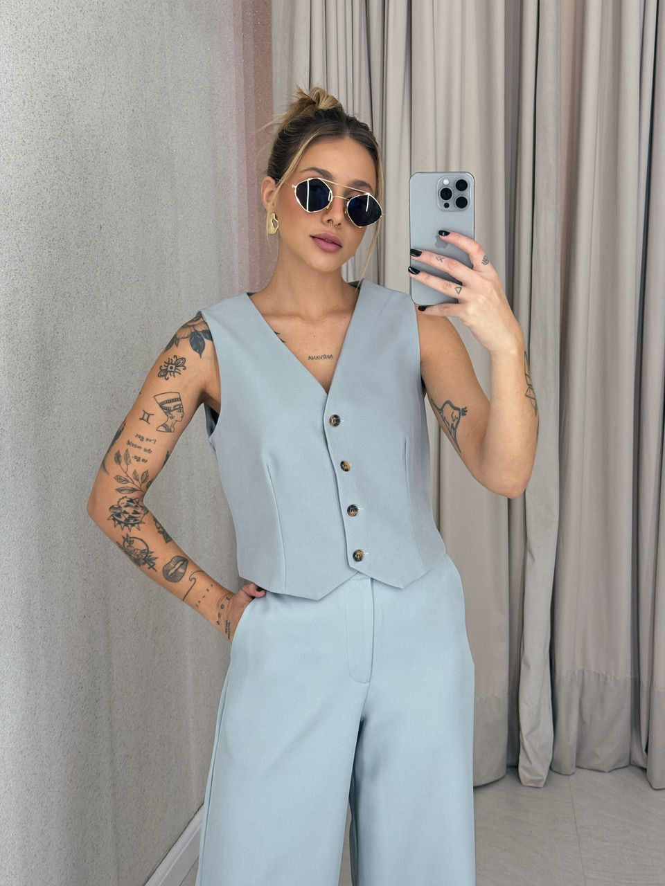 CONJUNTO VIRGÍNIA Calça Cinza