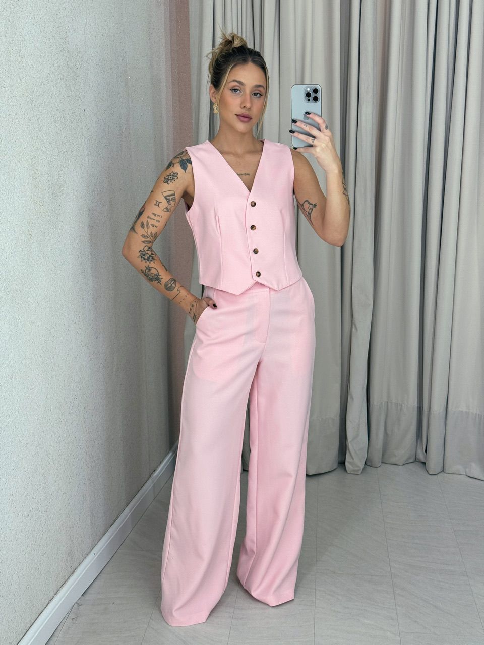 CONJUNTO VIRGÍNIA Calça Rosa - 0060780031 - CAROLLA FERRARO
