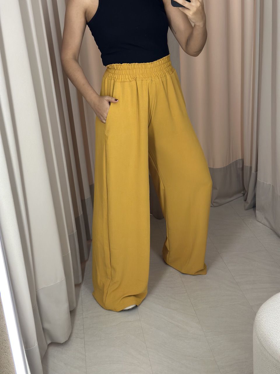 CALÇA MARIANA CF LASTEX mostarda