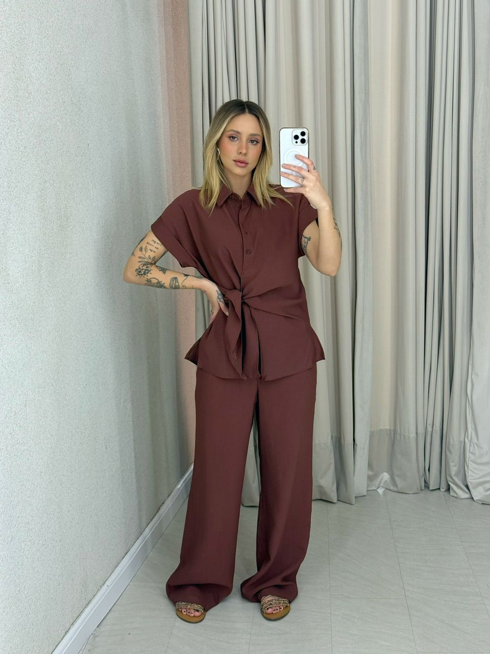 CONJUNTO BERENICE Calça Marrom