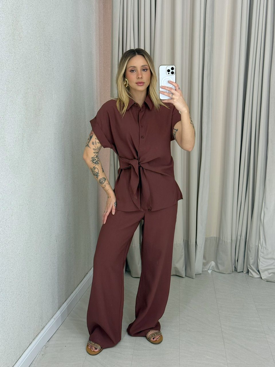 CONJUNTO BERENICE Calça Marrom