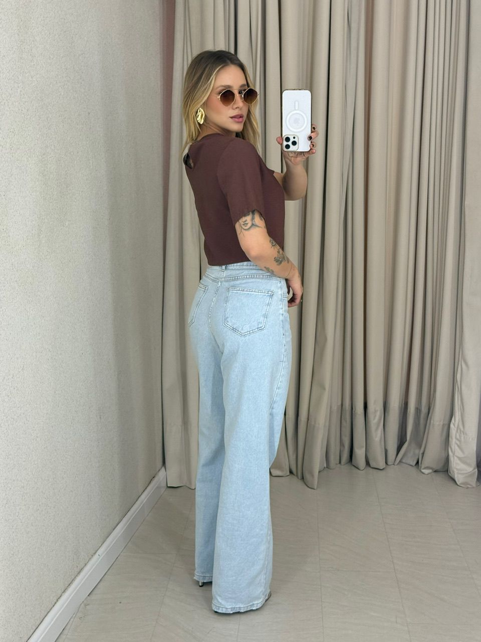 CROPPED VITÓRIA BASIC MARROM