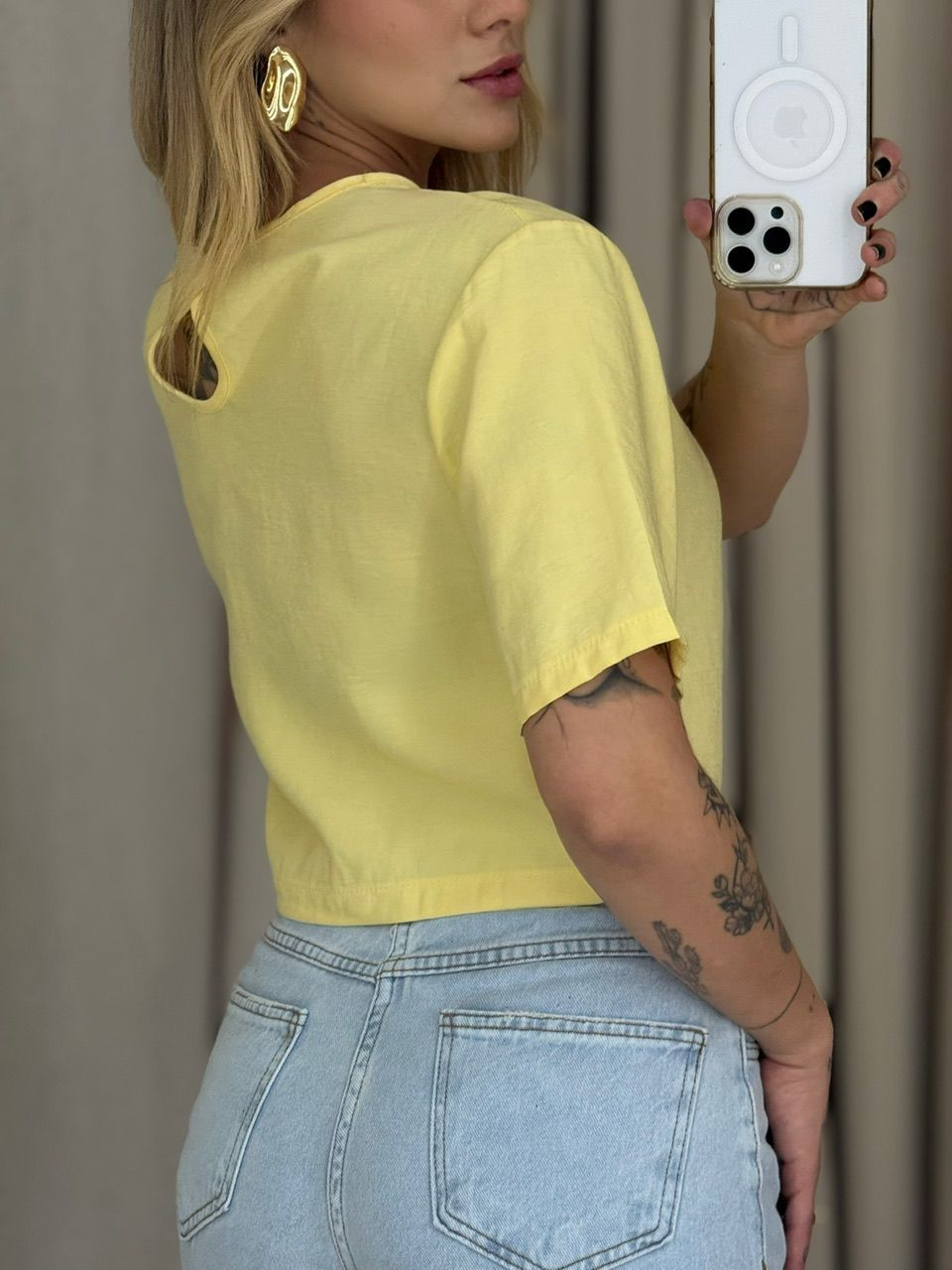 CROPPED VITÓRIA BASIC YELLOW BUTTER