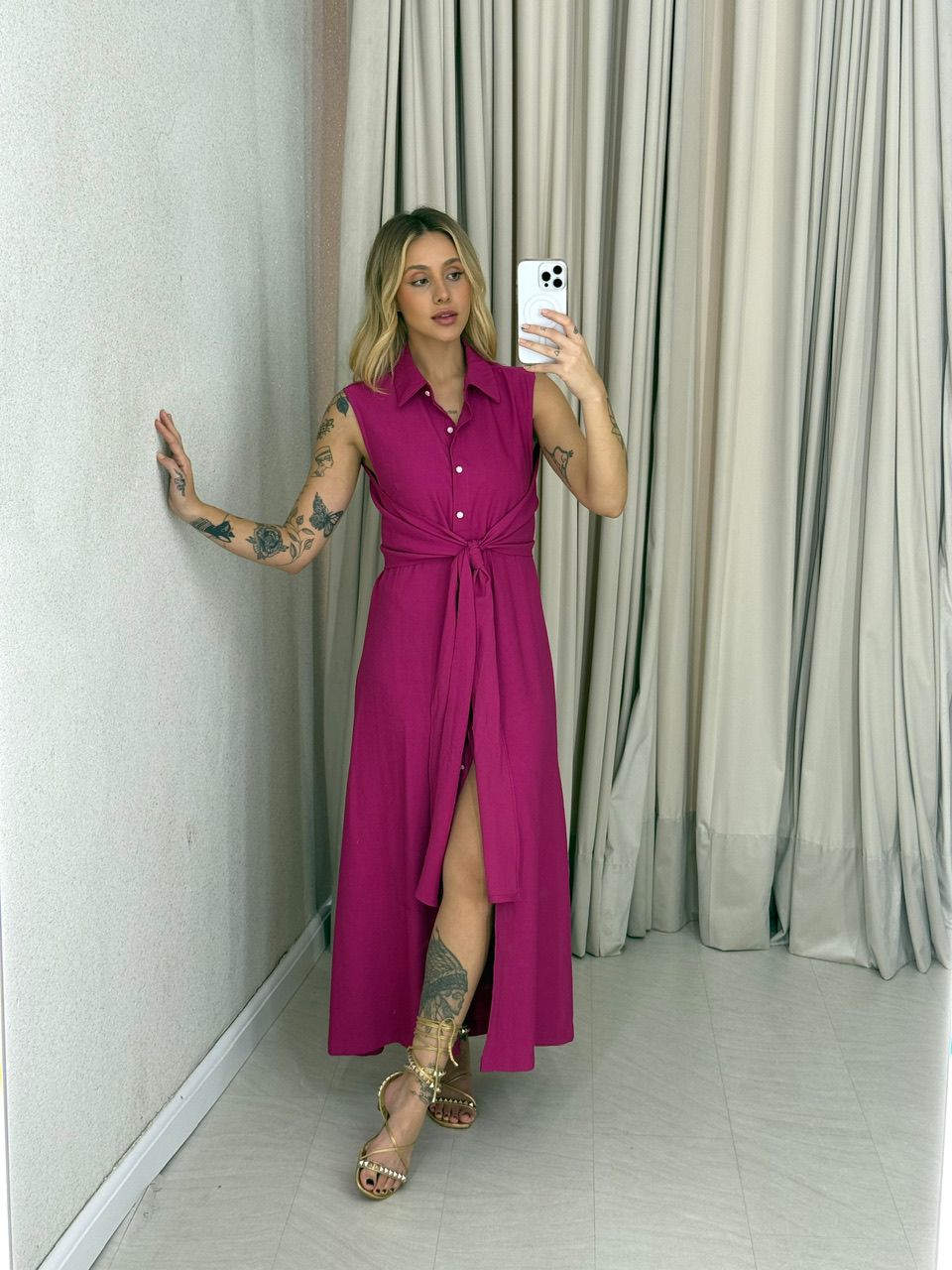 VESTIDO MORGAN BOTÕES PINK