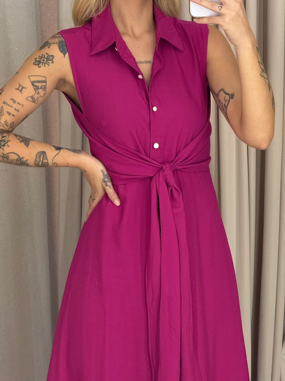 VESTIDO MORGAN BOTÕES PINK