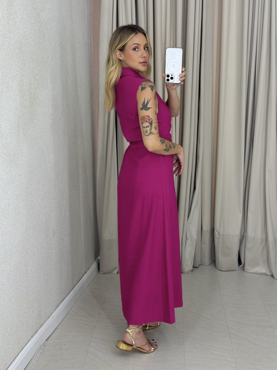 VESTIDO MORGAN BOTÕES PINK