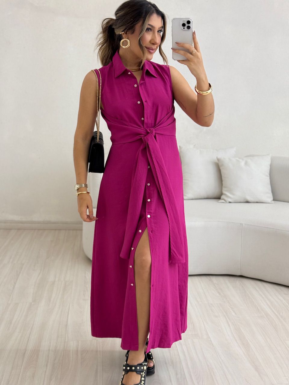 VESTIDO MORGAN BOTÕES PINK