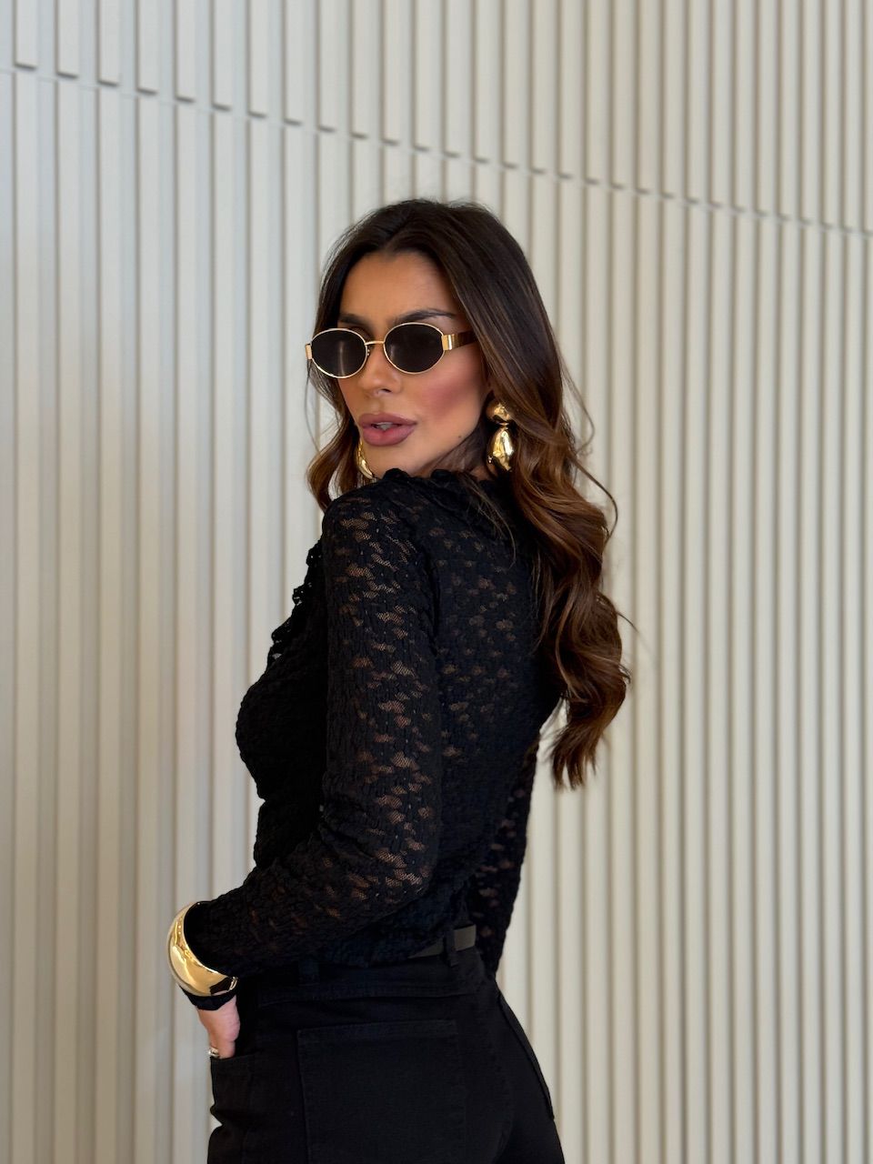 BLUSA ZOE RENDA PRETA